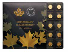 Maplegram Goldmünzen im Blister als Anlagegold